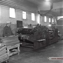 Grote zakkenstempelmachine verlading SBB 1959